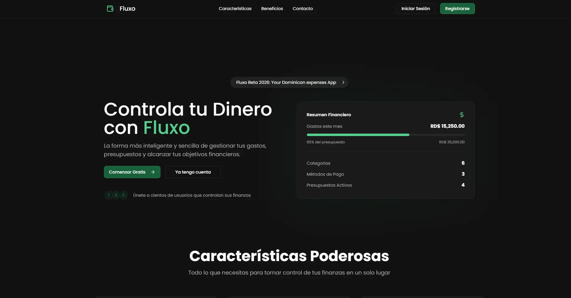 Captura de pantalla de Fluxo Management
